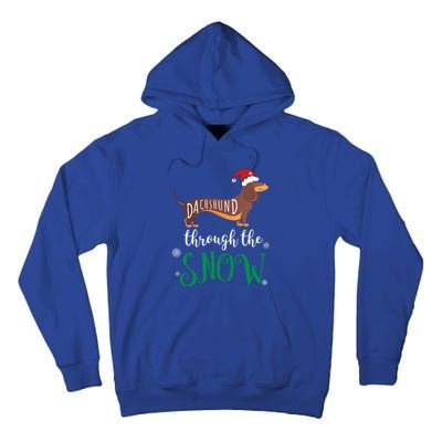 Dachshund Through The Snow Funny Pun Design Gift Tall Hoodie