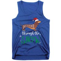 Dachshund Through The Snow Funny Pun Design Gift Tank Top