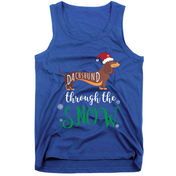 Dachshund Through The Snow Funny Pun Design Gift Tank Top