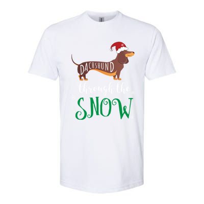 Dachshund Through The Snow Funny Pun Design Gift Softstyle CVC T-Shirt