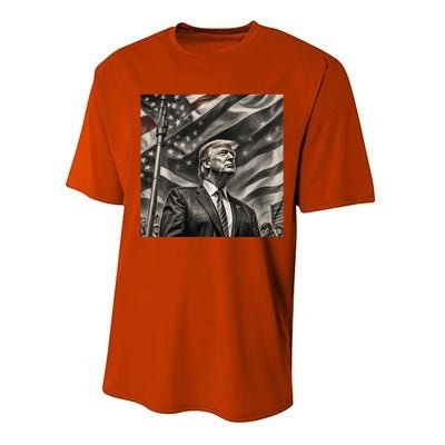 Donald Trump The Future Of America Charcoal Art Us Flag Performance Sprint T-Shirt