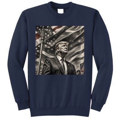 Donald Trump The Future Of America Charcoal Art Us Flag Sweatshirt