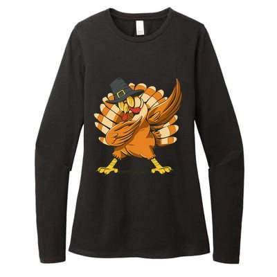 Dabbing Turkey Thanksgiving Day Pilgrim Funny Dab Womens CVC Long Sleeve Shirt