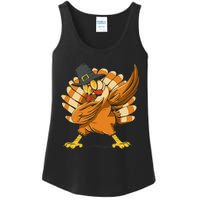 Dabbing Turkey Thanksgiving Day Pilgrim Funny Dab Ladies Essential Tank