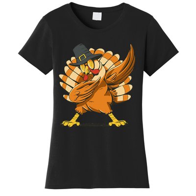 Dabbing Turkey Thanksgiving Day Pilgrim Funny Dab Women's T-Shirt