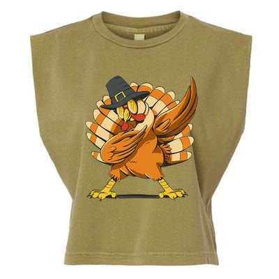 Dabbing Turkey Thanksgiving Day Pilgrim Funny Dab Garment-Dyed Women's Muscle Tee