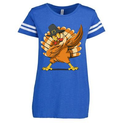 Dabbing Turkey Thanksgiving Day Pilgrim Funny Dab Enza Ladies Jersey Football T-Shirt