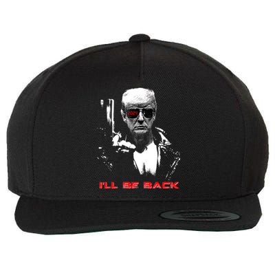 Donald Trump Terminator I'll Be Back 2024 Hilarious Wool Snapback Cap