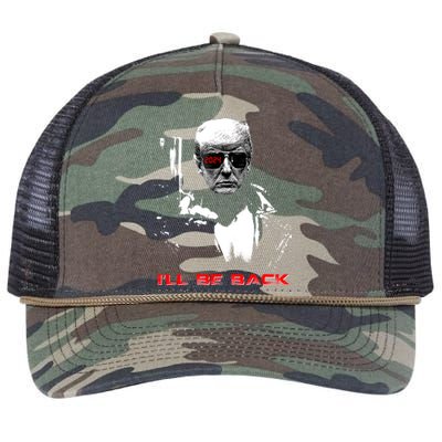 Donald Trump Terminator I'll Be Back 2024 Hilarious Retro Rope Trucker Hat Cap