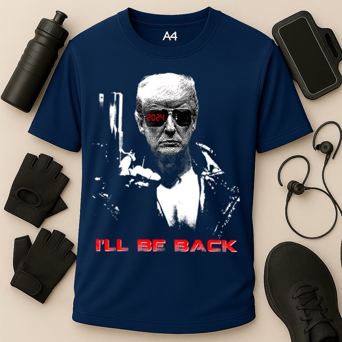 Donald Trump Terminator I'll Be Back 2024 Hilarious Cooling Performance Crew T-Shirt