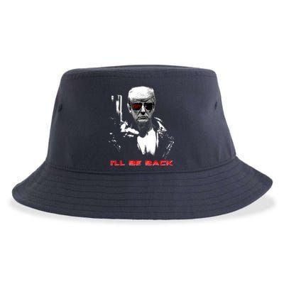 Donald Trump Terminator I'll Be Back 2024 Hilarious Sustainable Bucket Hat