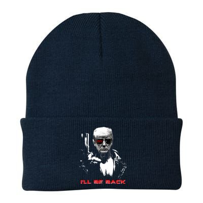 Donald Trump Terminator I'll Be Back 2024 Hilarious Knit Cap Winter Beanie