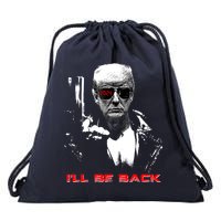 Donald Trump Terminator I'll Be Back 2024 Hilarious Drawstring Bag
