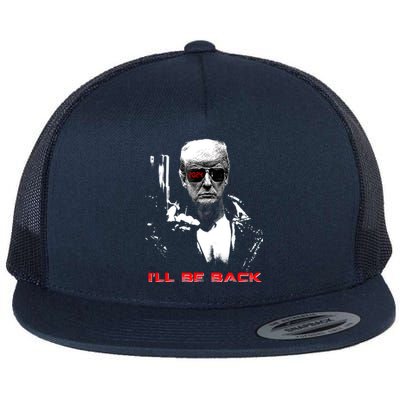 Donald Trump Terminator I'll Be Back 2024 Hilarious Flat Bill Trucker Hat