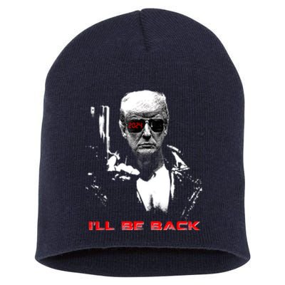 Donald Trump Terminator I'll Be Back 2024 Hilarious Short Acrylic Beanie