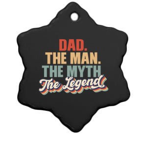 Dad The The Myth The Legend Retro Fathers Day Gift Ceramic Star Ornament