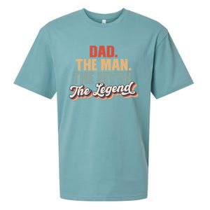 Dad The The Myth The Legend Retro Fathers Day Gift Sueded Cloud Jersey T-Shirt