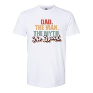 Dad The The Myth The Legend Retro Fathers Day Gift Softstyle CVC T-Shirt