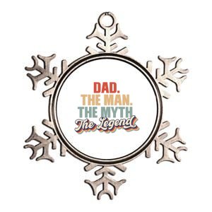 Dad The The Myth The Legend Retro Fathers Day Gift Metallic Star Ornament