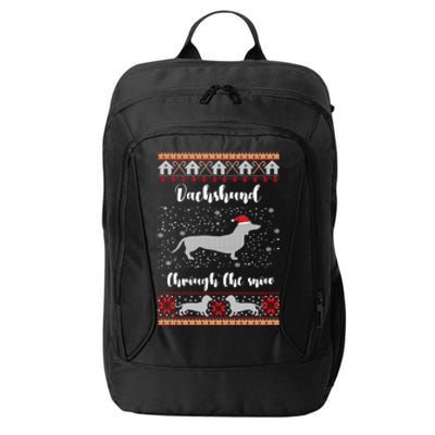 Dachshund Through The Snow Christmas Gift City Backpack