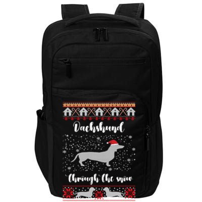 Dachshund Through The Snow Christmas Gift Impact Tech Backpack