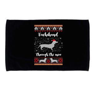 Dachshund Through The Snow Christmas Gift Microfiber Hand Towel