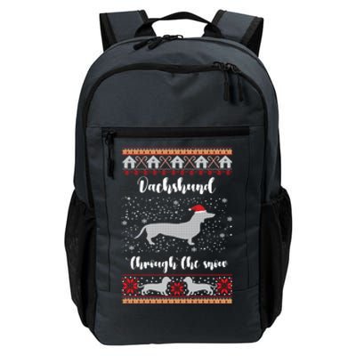 Dachshund Through The Snow Christmas Gift Daily Commute Backpack