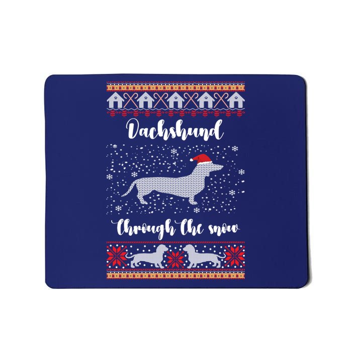 Dachshund Through The Snow Christmas Gift Mousepad