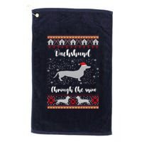 Dachshund Through The Snow Christmas Gift Platinum Collection Golf Towel