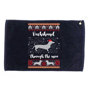 Dachshund Through The Snow Christmas Gift Grommeted Golf Towel