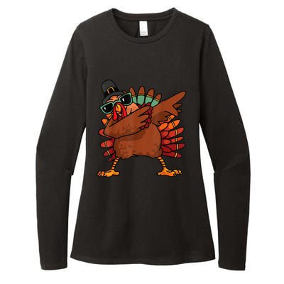 Dabbing Turkey Thanksgiving Day Pilgrim Funny Dab Womens CVC Long Sleeve Shirt