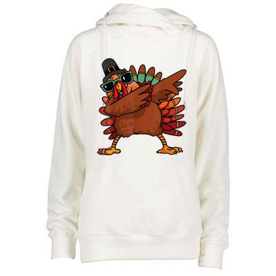 Dabbing Turkey Thanksgiving Day Pilgrim Funny Dab Womens Funnel Neck Pullover Hood