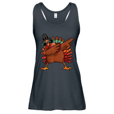 Dabbing Turkey Thanksgiving Day Pilgrim Funny Dab Ladies Essential Flowy Tank