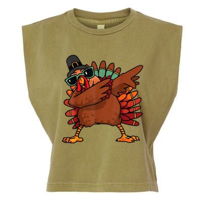 Dabbing Turkey Thanksgiving Day Pilgrim Funny Dab Garment-Dyed Women's Muscle Tee