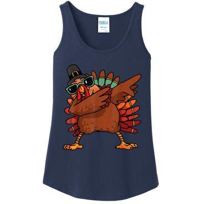 Dabbing Turkey Thanksgiving Day Pilgrim Funny Dab Ladies Essential Tank