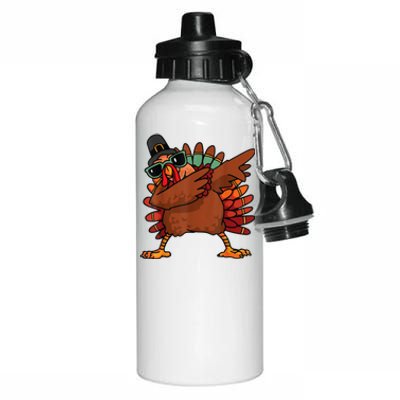 Dabbing Turkey Thanksgiving Day Pilgrim Funny Dab Aluminum Water Bottle