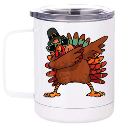 Dabbing Turkey Thanksgiving Day Pilgrim Funny Dab 12 oz Stainless Steel Tumbler Cup