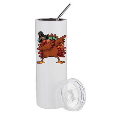 Dabbing Turkey Thanksgiving Day Pilgrim Funny Dab Stainless Steel Tumbler