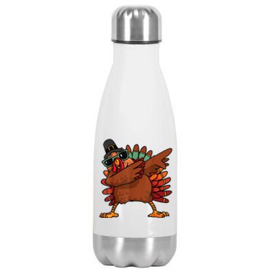 Dabbing Turkey Thanksgiving Day Pilgrim Funny Dab Stainless Steel Insulated Water Bottle