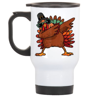 Dabbing Turkey Thanksgiving Day Pilgrim Funny Dab Stainless Steel Travel Mug