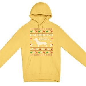 Dachshund Through The Snow Ugly Christmas Gift Premium Pullover Hoodie