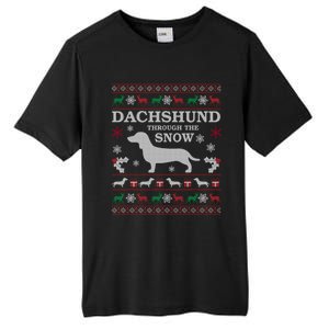 Dachshund Through The Snow Ugly Christmas Gift Tall Fusion ChromaSoft Performance T-Shirt