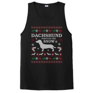 Dachshund Through The Snow Ugly Christmas Gift PosiCharge Competitor Tank