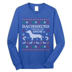 Dachshund Through The Snow Ugly Christmas Gift Long Sleeve Shirt