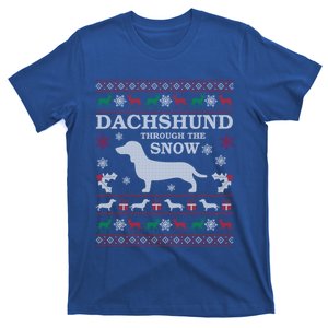 Dachshund Through The Snow Ugly Christmas Gift T-Shirt