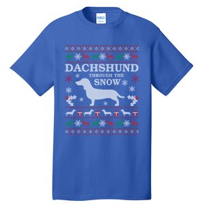 Dachshund Through The Snow Ugly Christmas Gift Tall T-Shirt