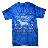 Dachshund Through The Snow Ugly Christmas Gift Tie-Dye T-Shirt