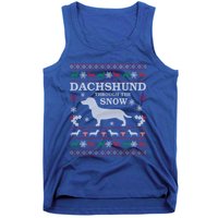 Dachshund Through The Snow Ugly Christmas Gift Tank Top