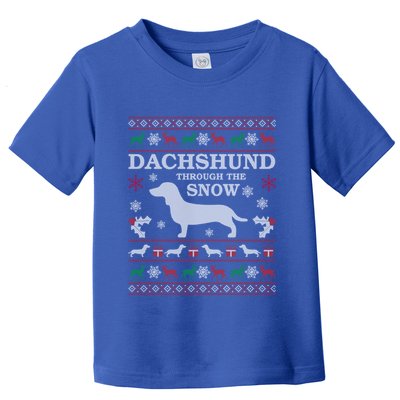 Dachshund Through The Snow Ugly Christmas Gift Toddler T-Shirt
