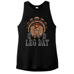 Deadlifting Turkey Thanksgiving Leg Day Deadlift Ladies PosiCharge Tri-Blend Wicking Tank